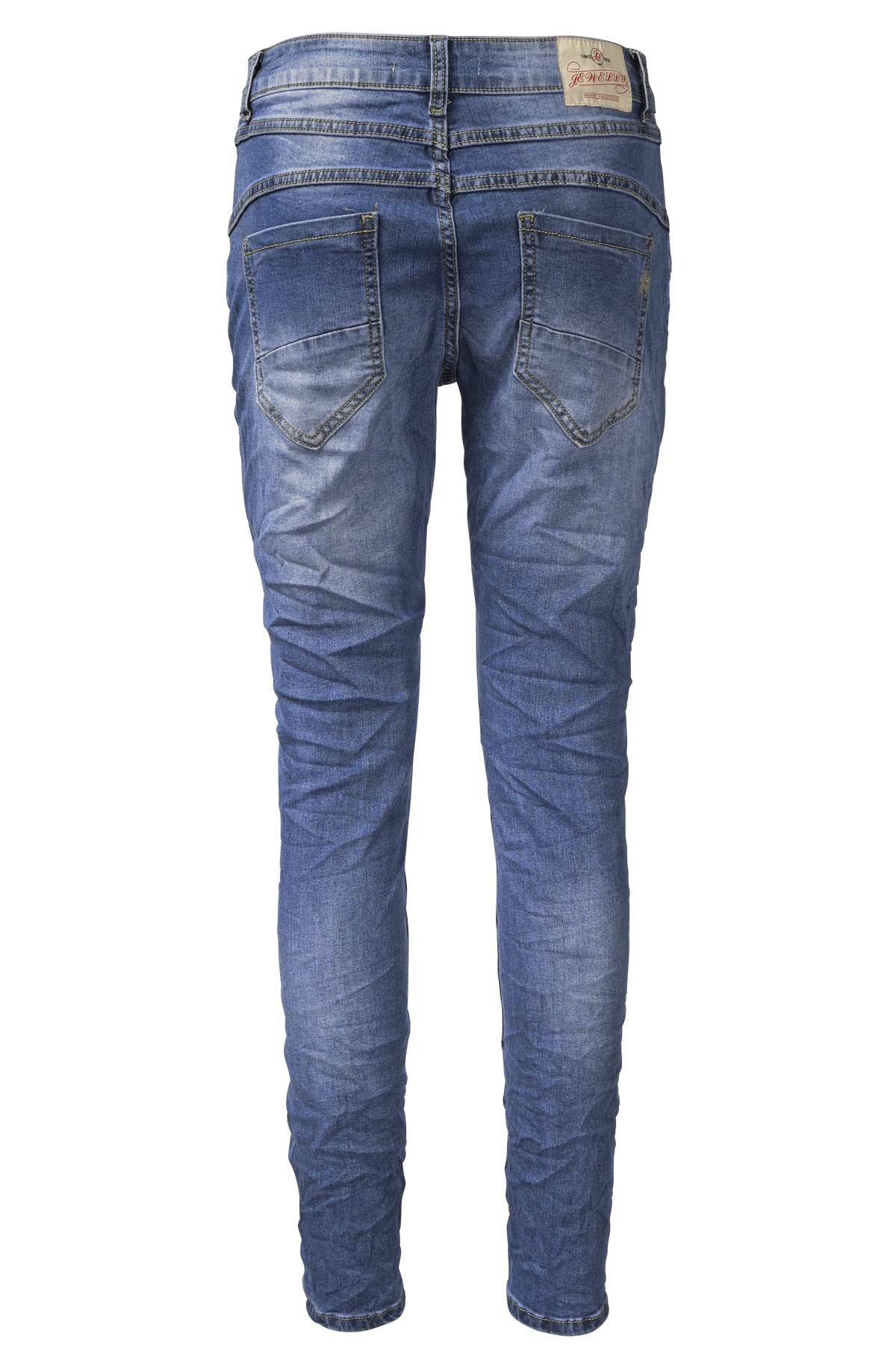 Jewelly Damen Stretch Jeans Five-Pocket-Jeans Boyfriend -Cut by Lexxury mit Reißverschluss…