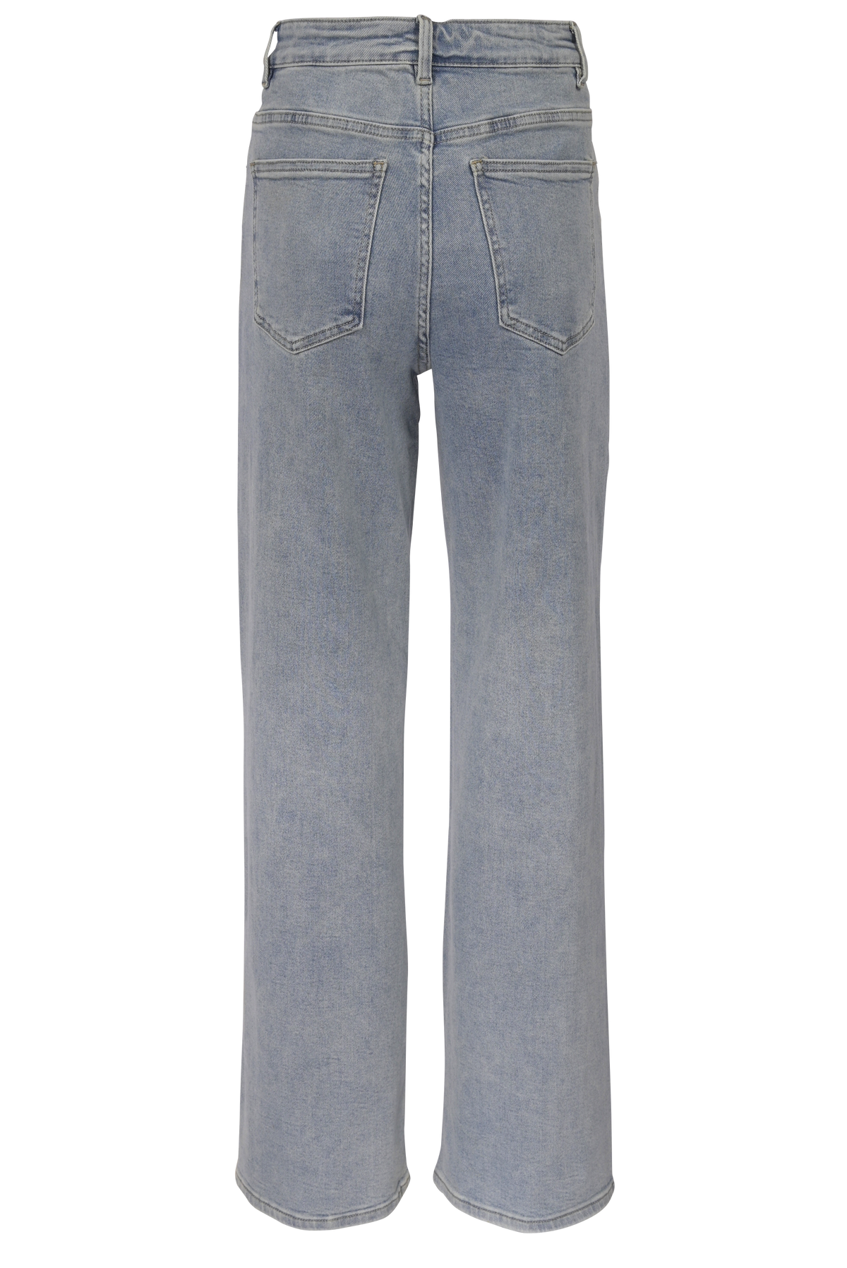 Light Blue Straight-Leg Jeans mit Schnürung – High Waist Fit