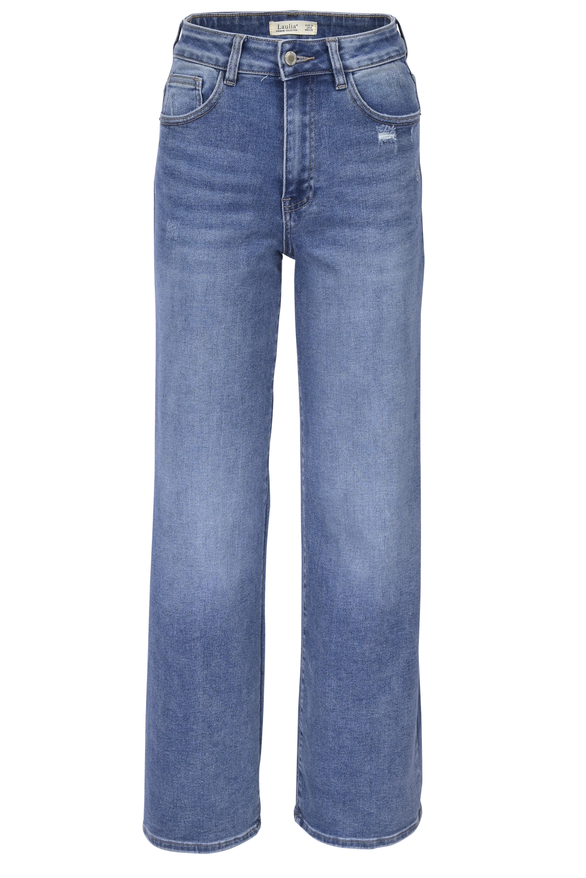 Blue Straight-Leg Jeans – High Waist Fit