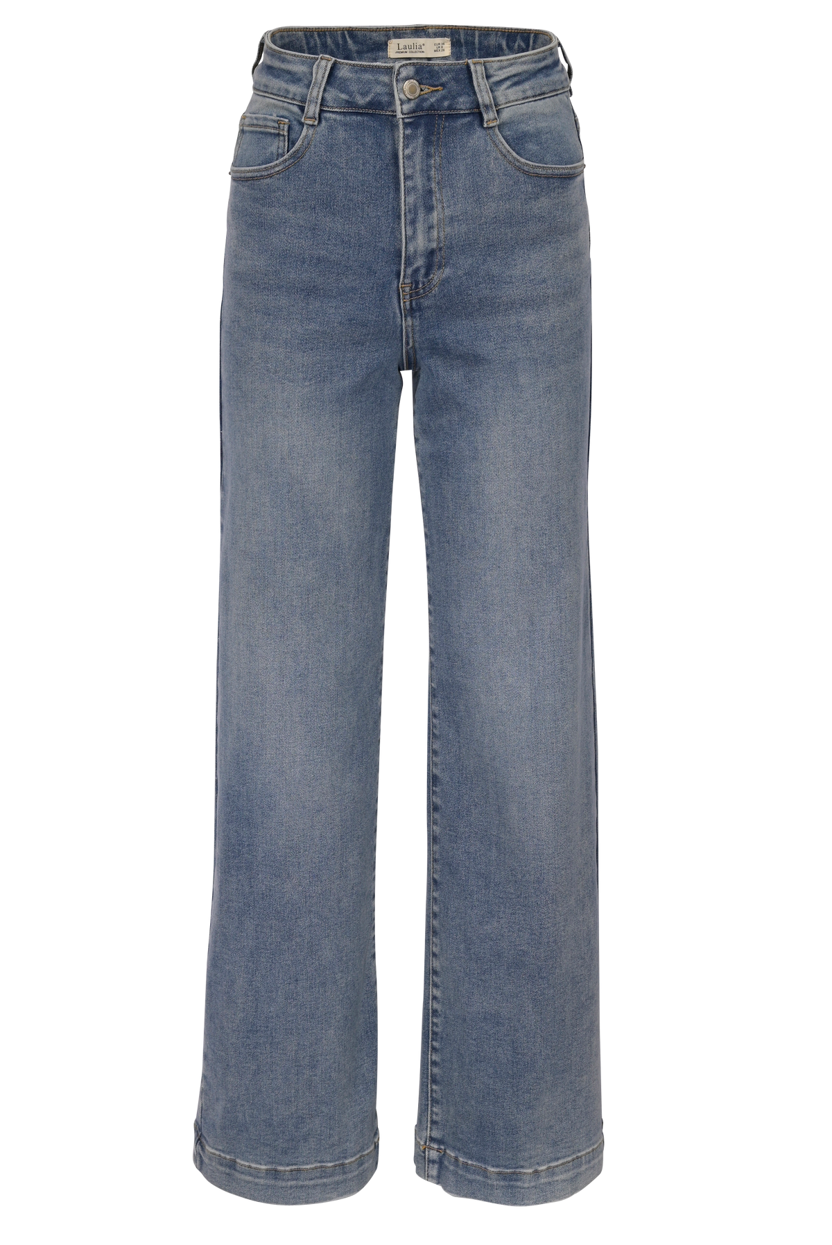 Blue Straight-Leg Jeans – High Waist Fit