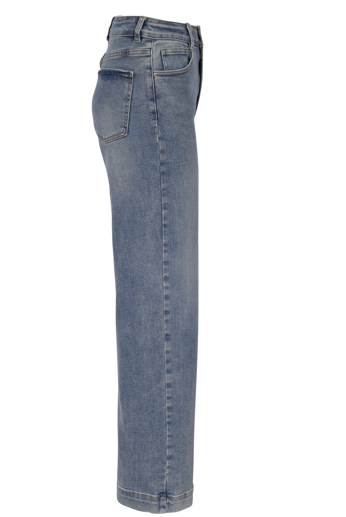 Blue Straight-Leg Jeans – High Waist Fit