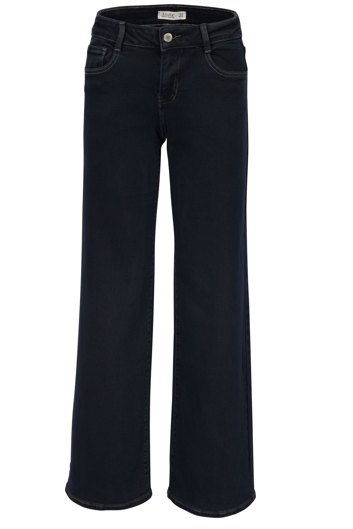 Dark Blue Straight-Leg Jeans – High Waist Fit