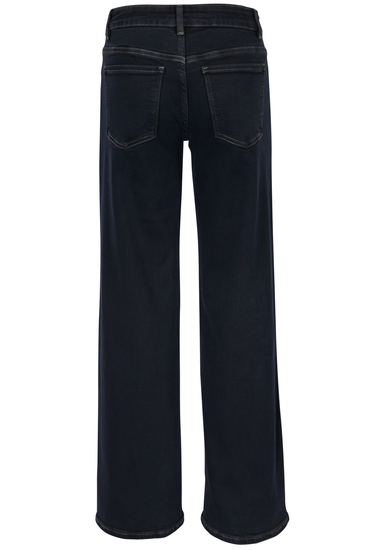 Dark Blue Straight-Leg Jeans – High Waist Fit