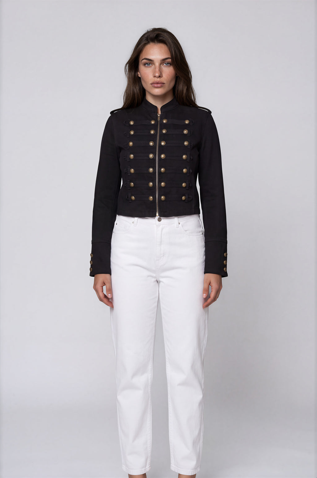 Military-Jacke mit Zierknöpfen