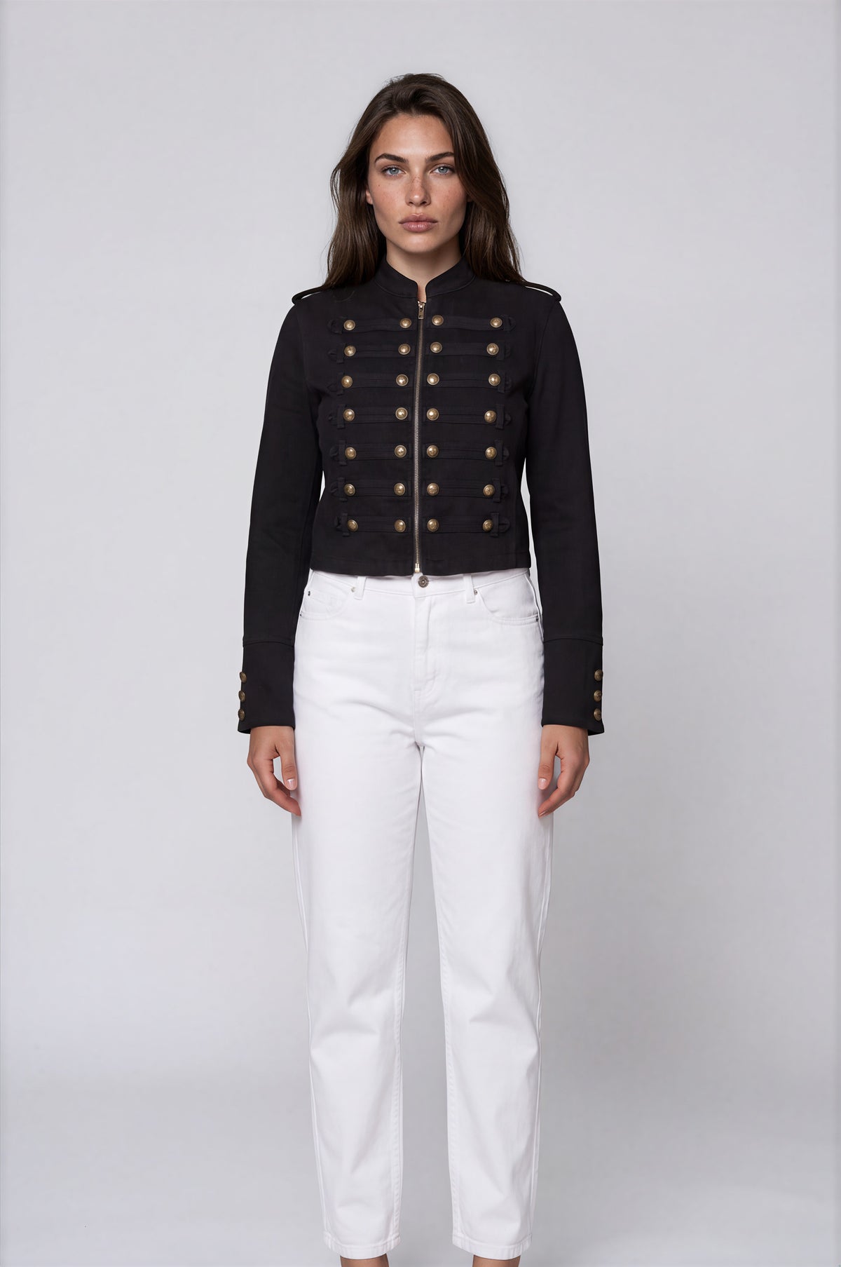 Military-Jacke mit Zierknöpfen