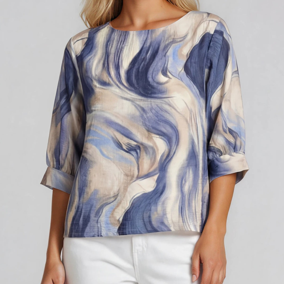 Marble Print Blouse