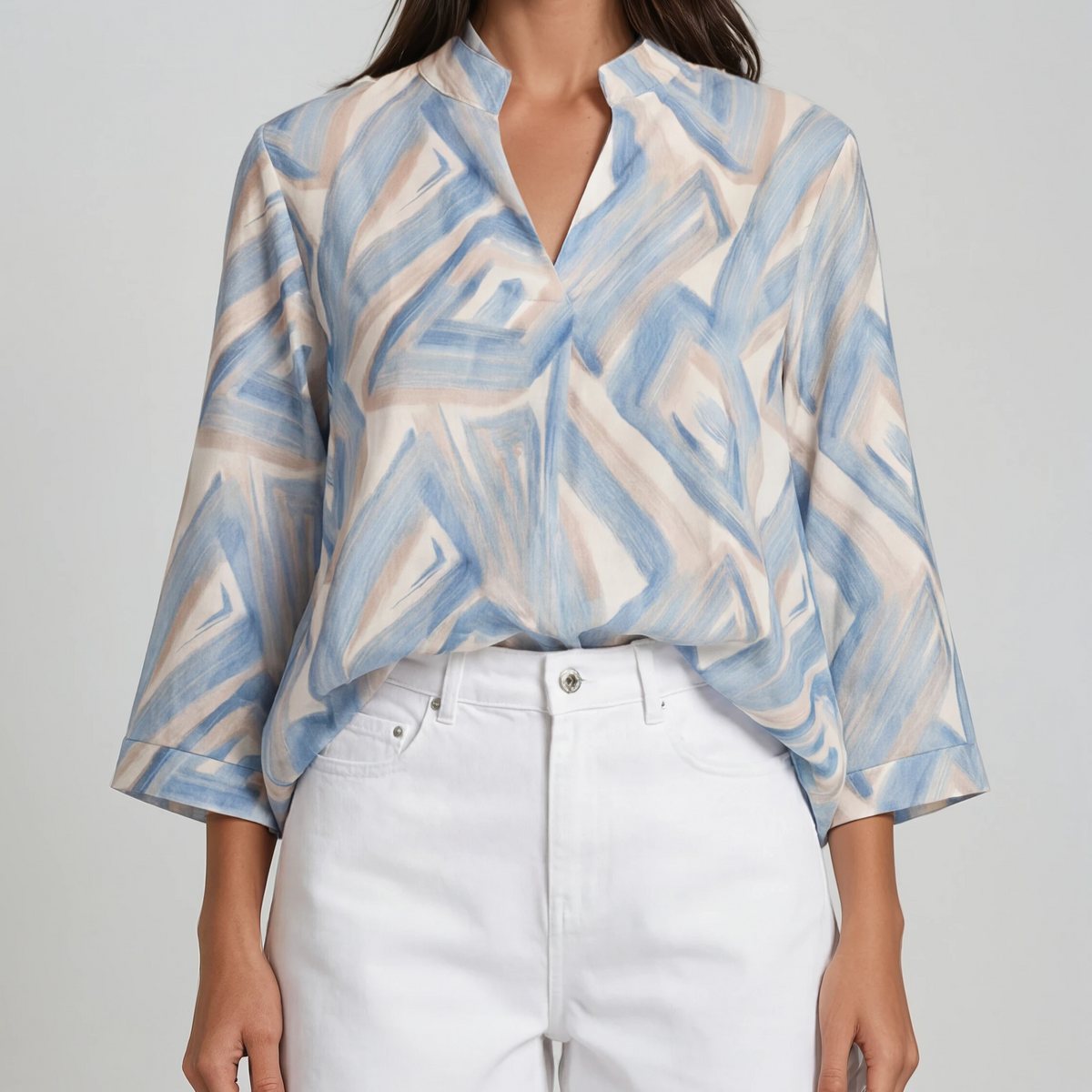 Bluse mit grafischem Print