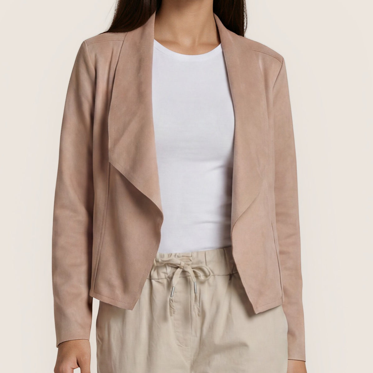 Elegante Kurzjacke in Wildleder-Optik