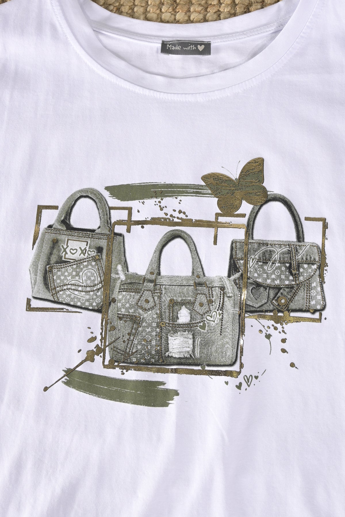 T-Shirt mit Fashion-Bag Print