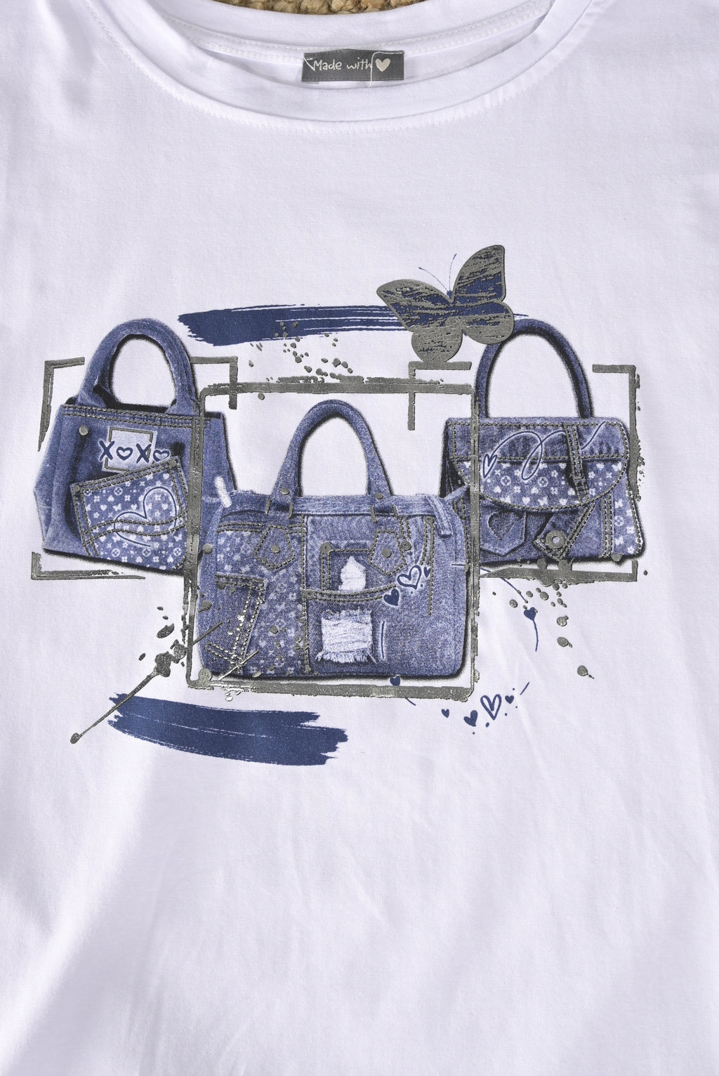 T-Shirt mit Fashion-Bag Print