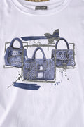 T-Shirt mit Fashion-Bag Print