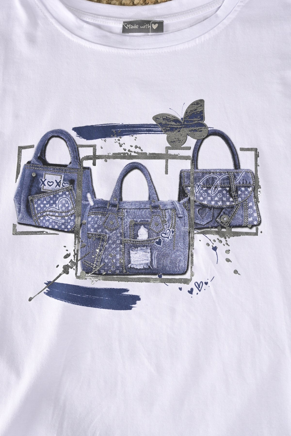 T-Shirt mit Fashion-Bag Print