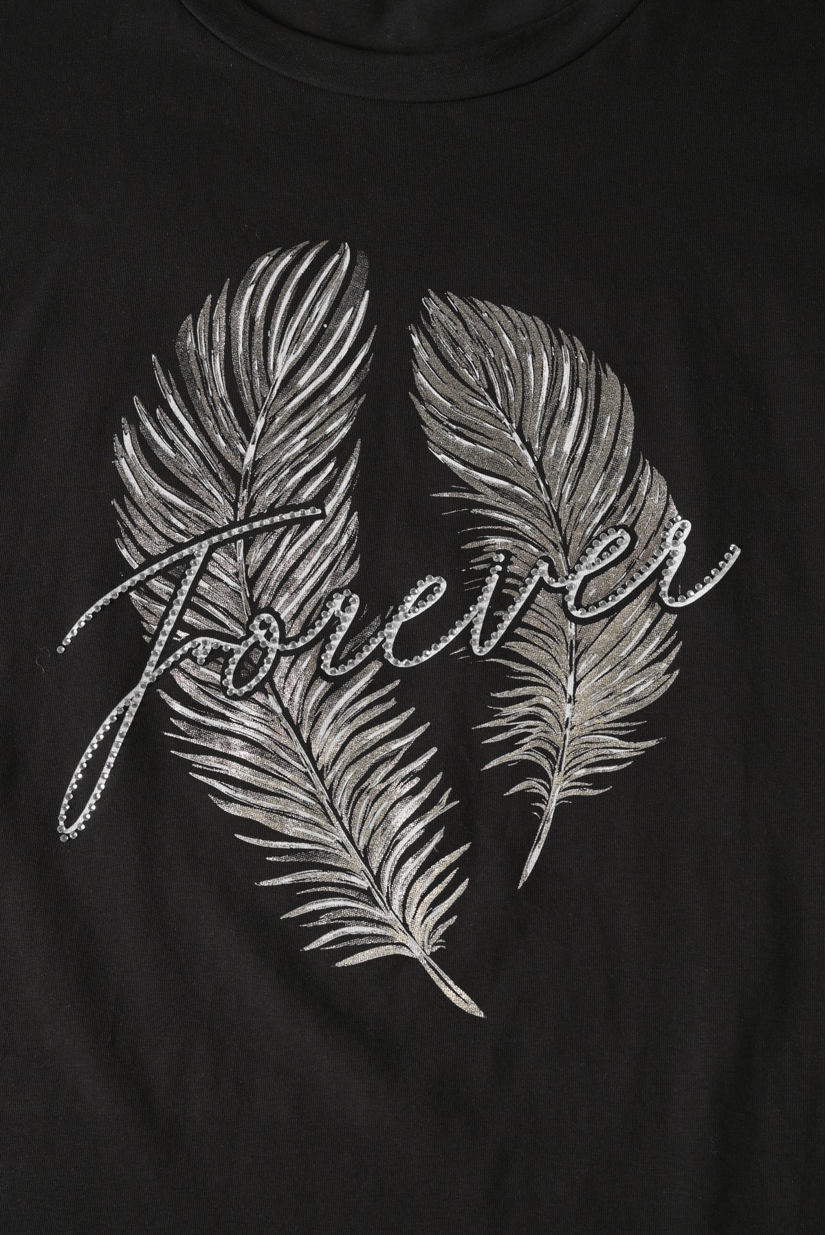 T-Shirt mit Feder-Print „Forever“