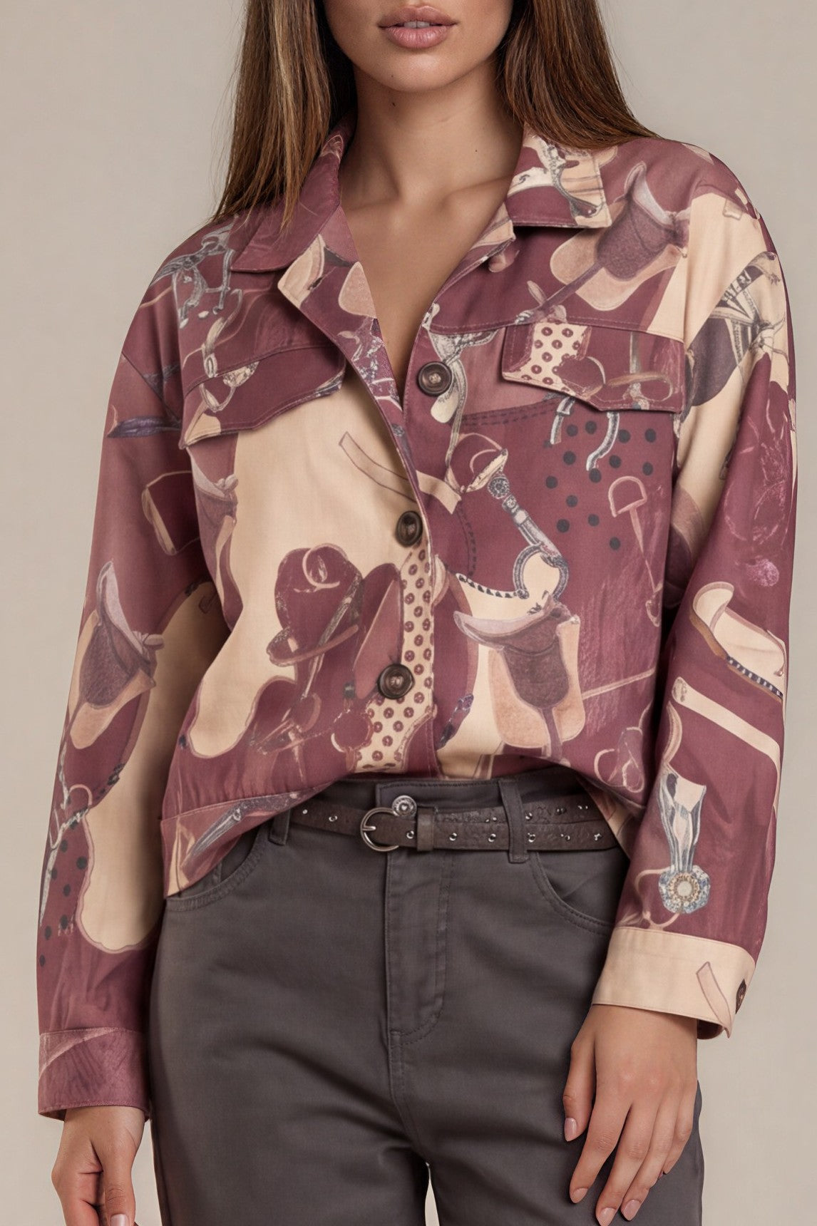 Kurzjacke „Equestrian Print“