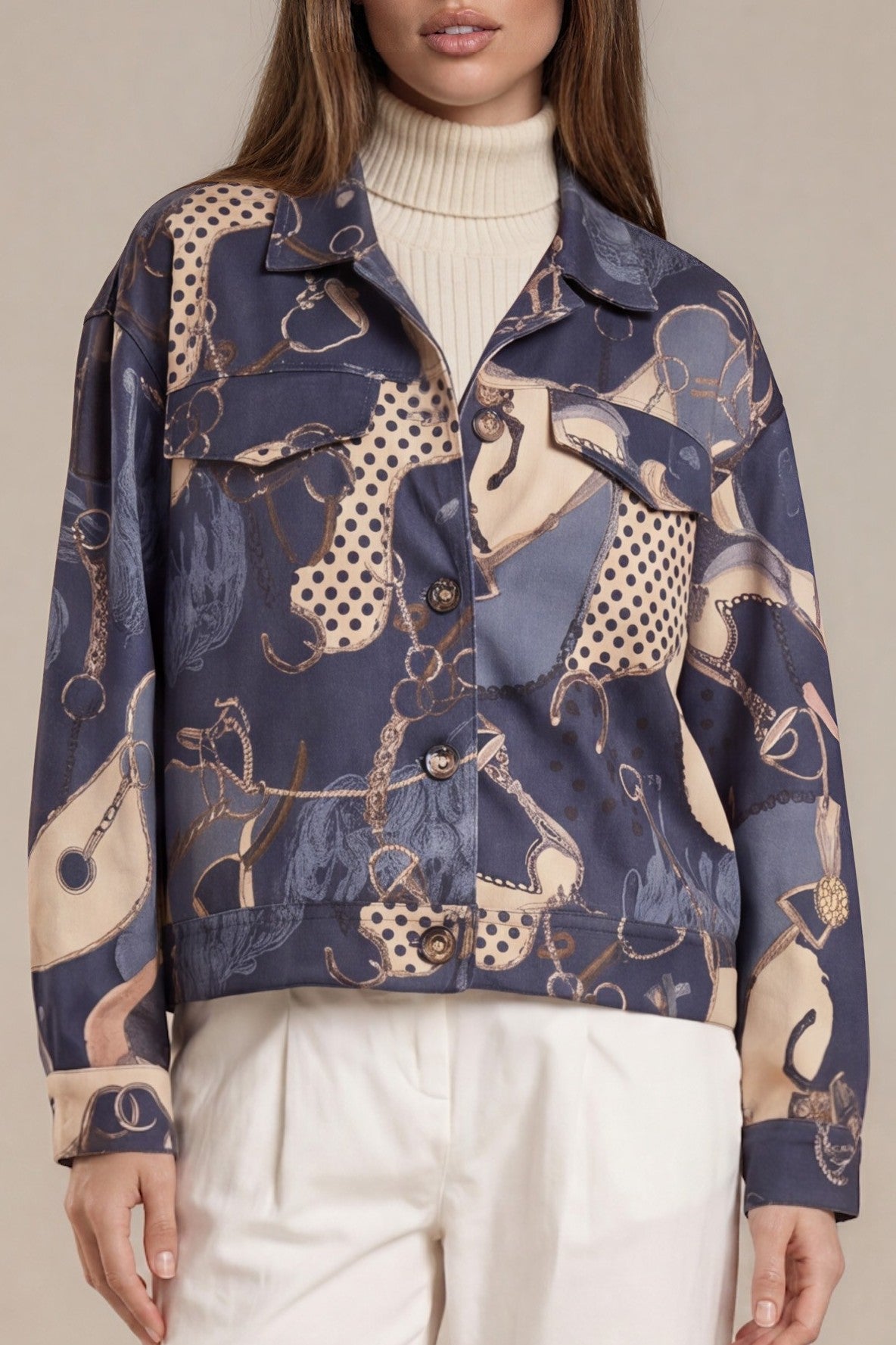 Kurzjacke „Equestrian Print“