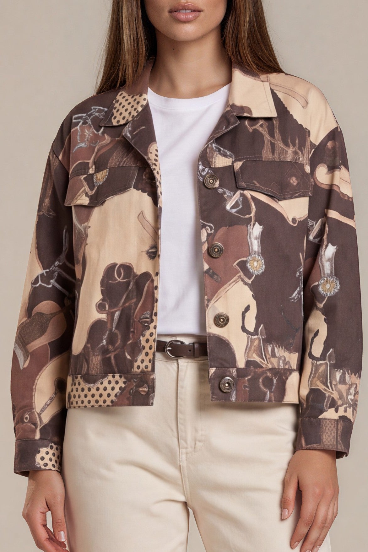Kurzjacke „Equestrian Print“