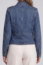 Military-Jacke mit dekorativer Knopfleiste