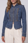 Military-Jacke mit dekorativer Knopfleiste